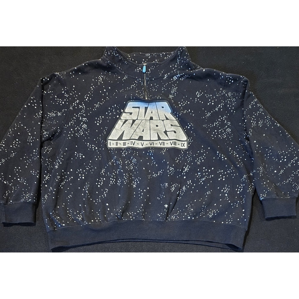 Disney STAR WARS Womens Black 1/4 Zip Pullover Size 2XL